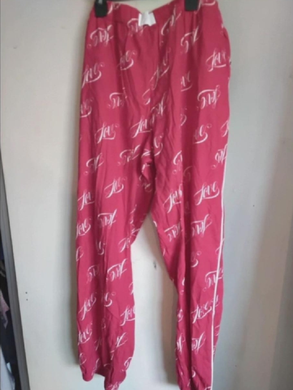 Kids Pink Allover Script Print Lounge Pants